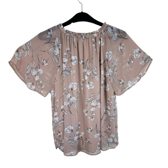 Tua Plus Mauve White Floral Blouse 2X - Picture 2 of 6